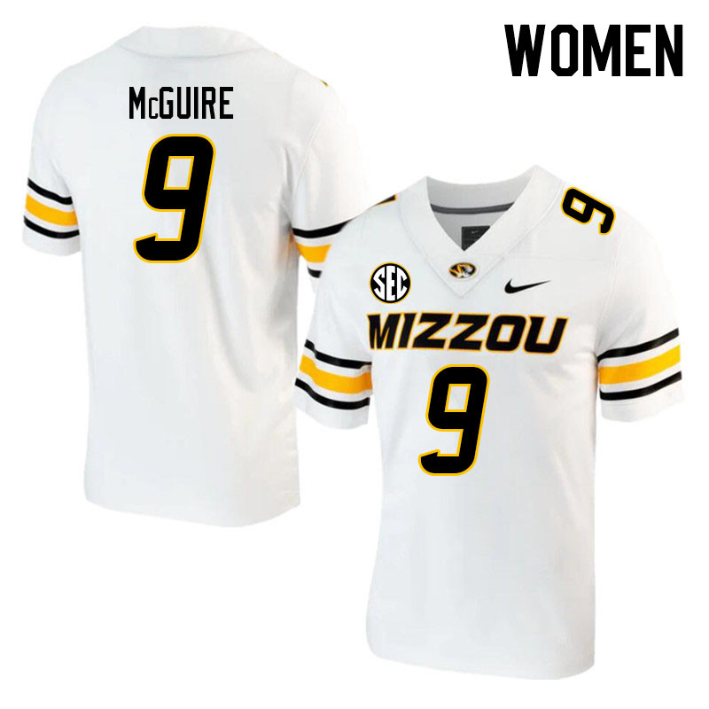 Women #9 Isaiah McGuire Missouri Tigers College 2023 Football Stitched Jerseys Sale-White
